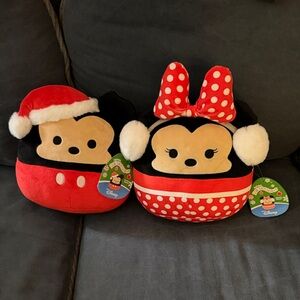Mickey & Minnie Mouse Squishmallow Christmas Limited Edition 8” set  New with Ta